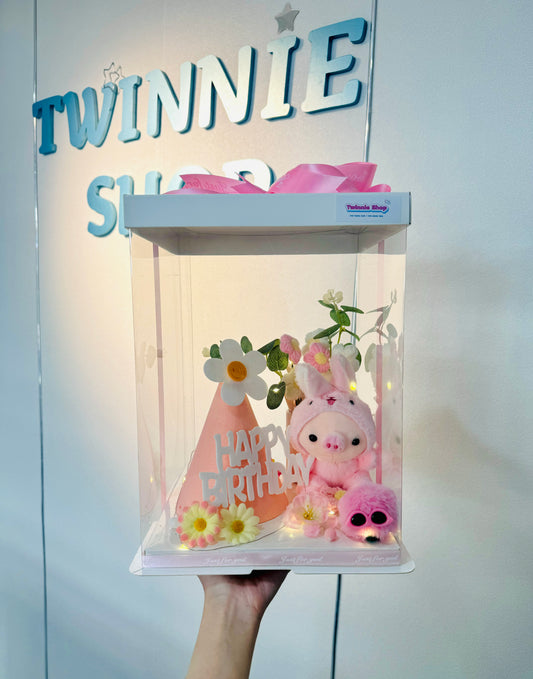 KCB | Piggy birthday flower set
