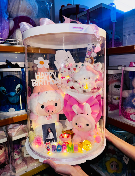 FWB | Pink piggy flower set