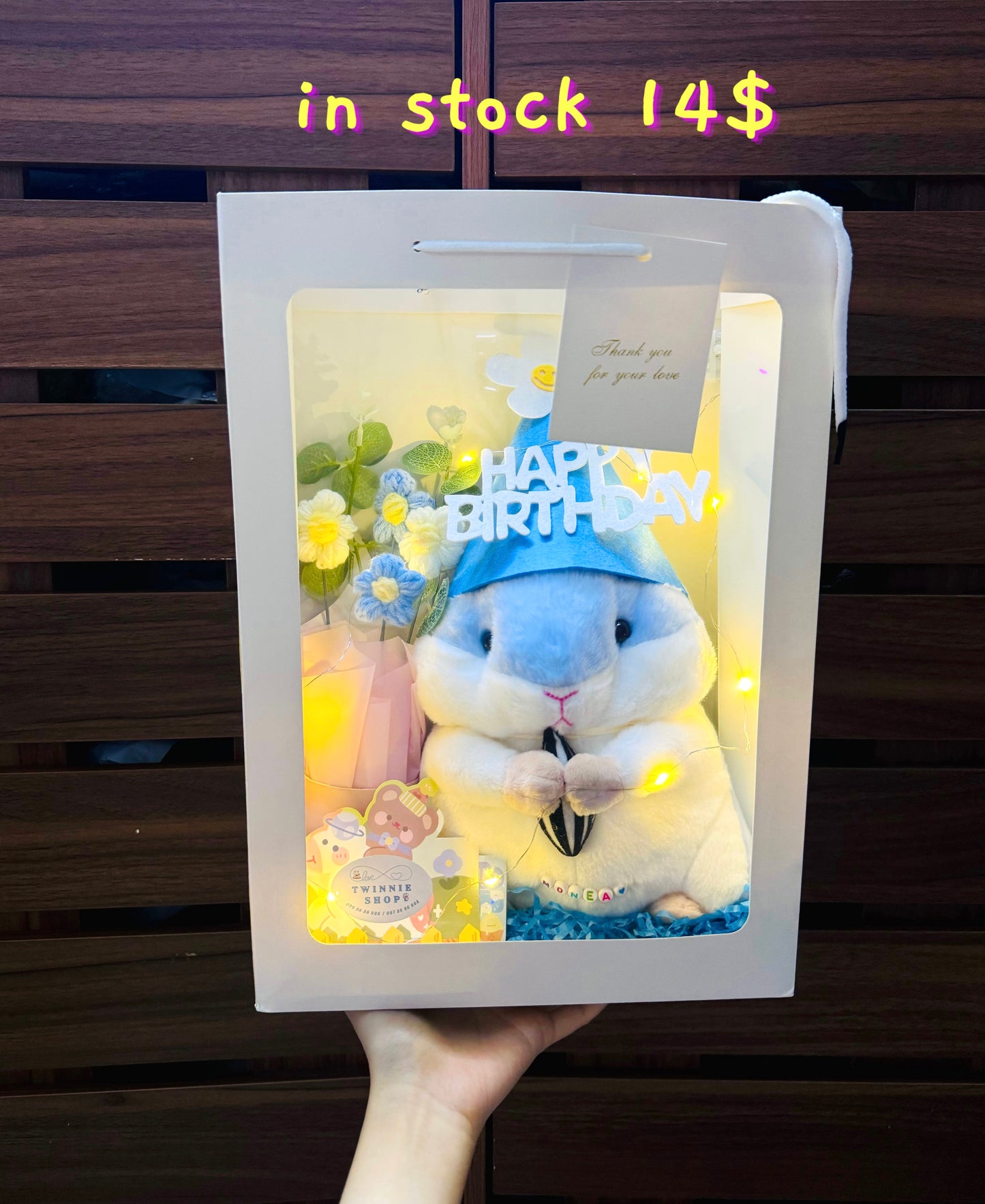 BD16 | Hamster birthday flower gift set