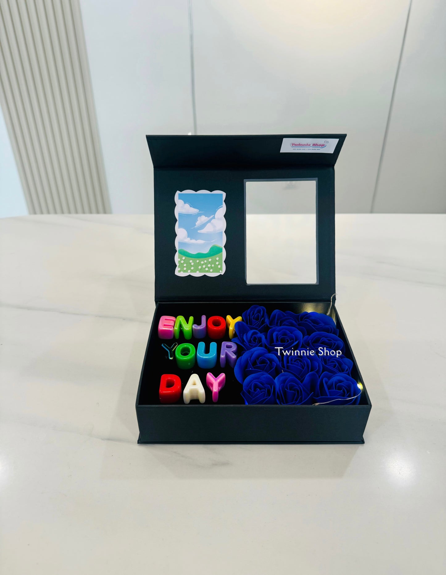 FWB | Blue rose photo name box