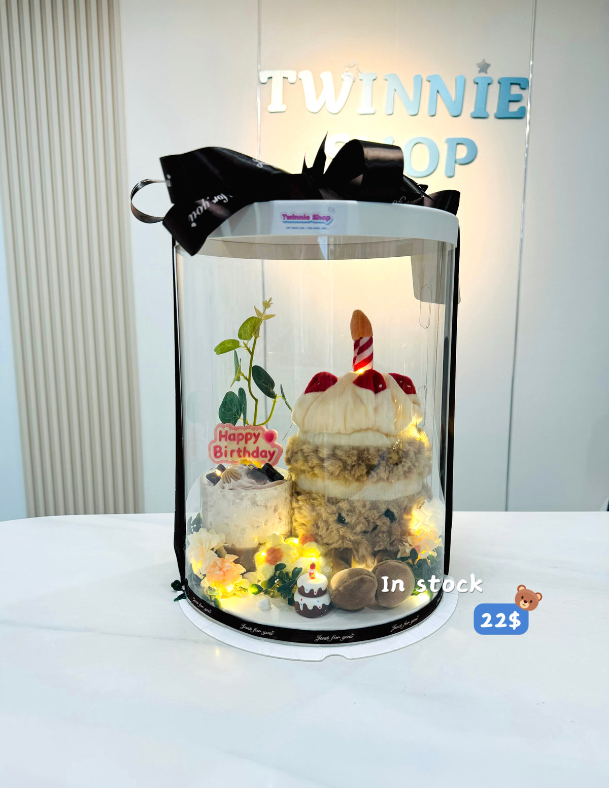 CD | Brown cake birthday candle set