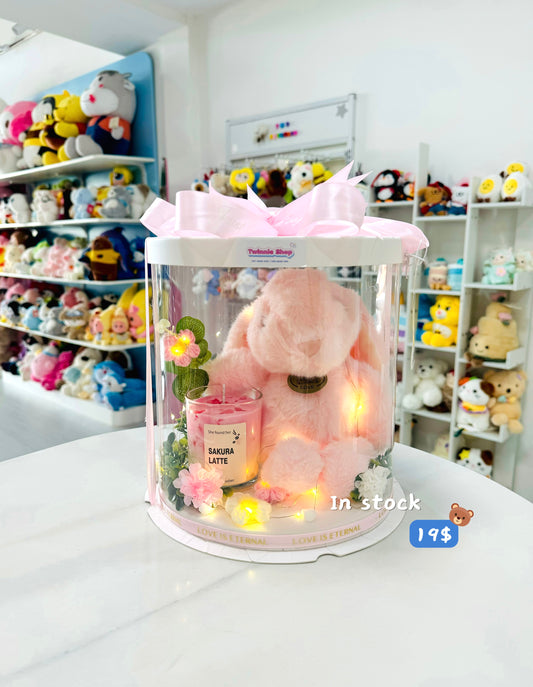 CD | Pink rabbit candle flower set