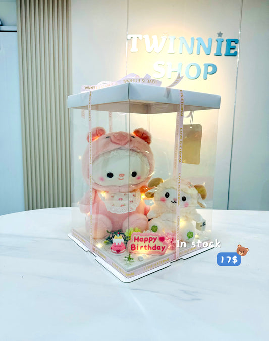 SRBK | Pink sheep birthday flower set