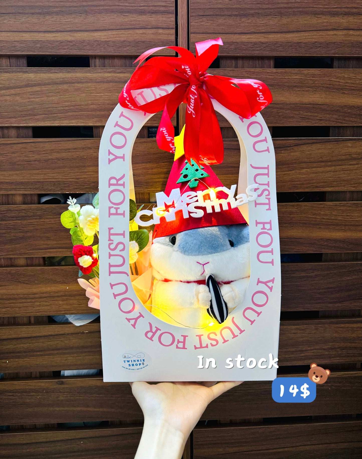 Xmas | Pink hamster gift bag