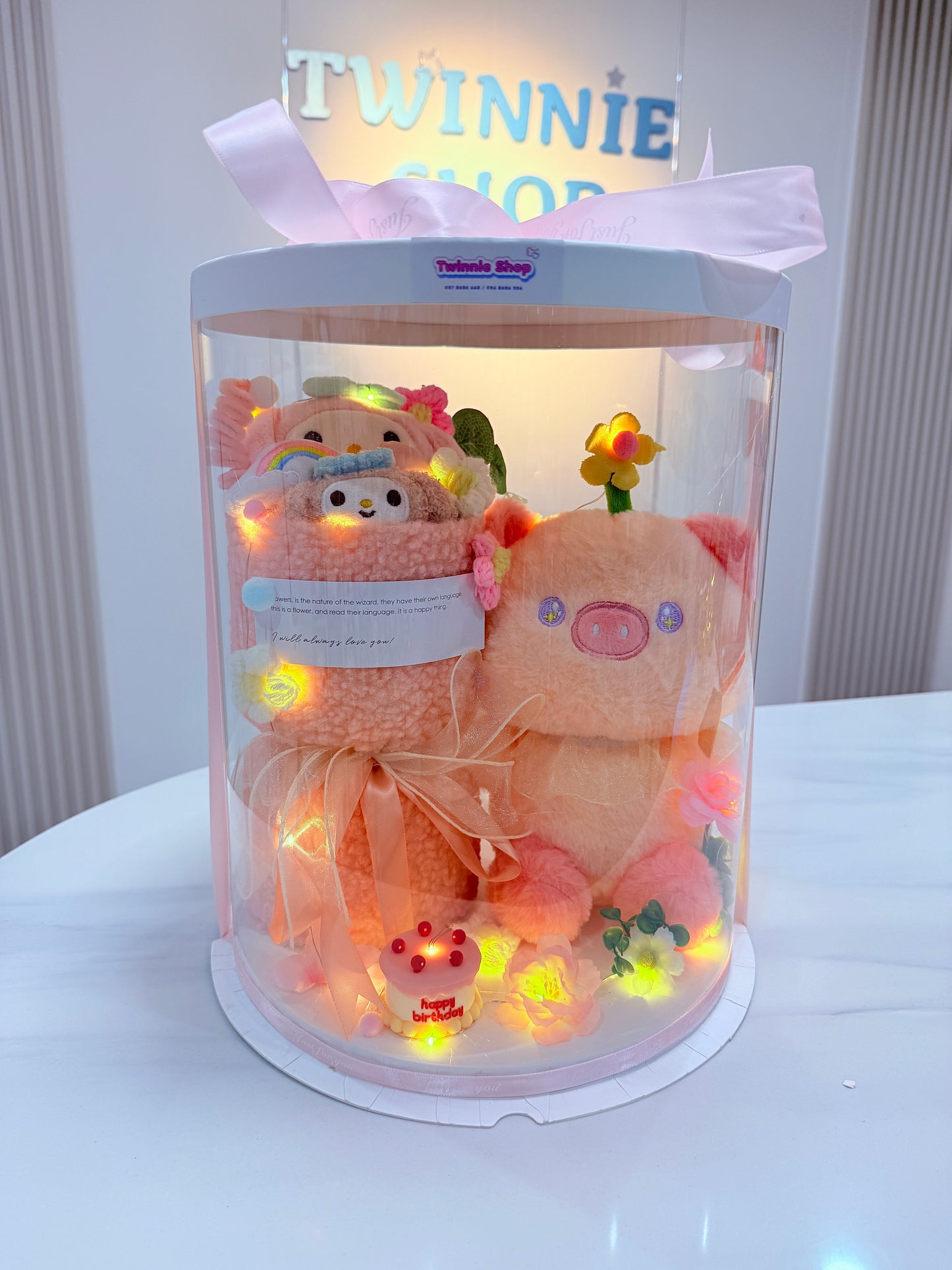 FWB | Pink piggy flower set