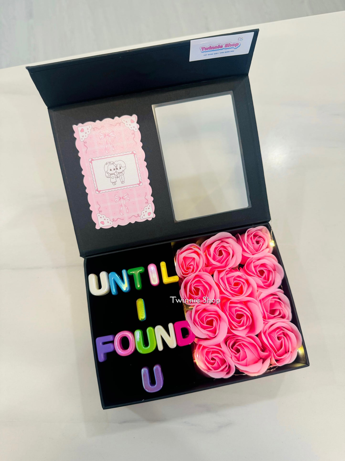 FWB | Pink rose phot name gift box