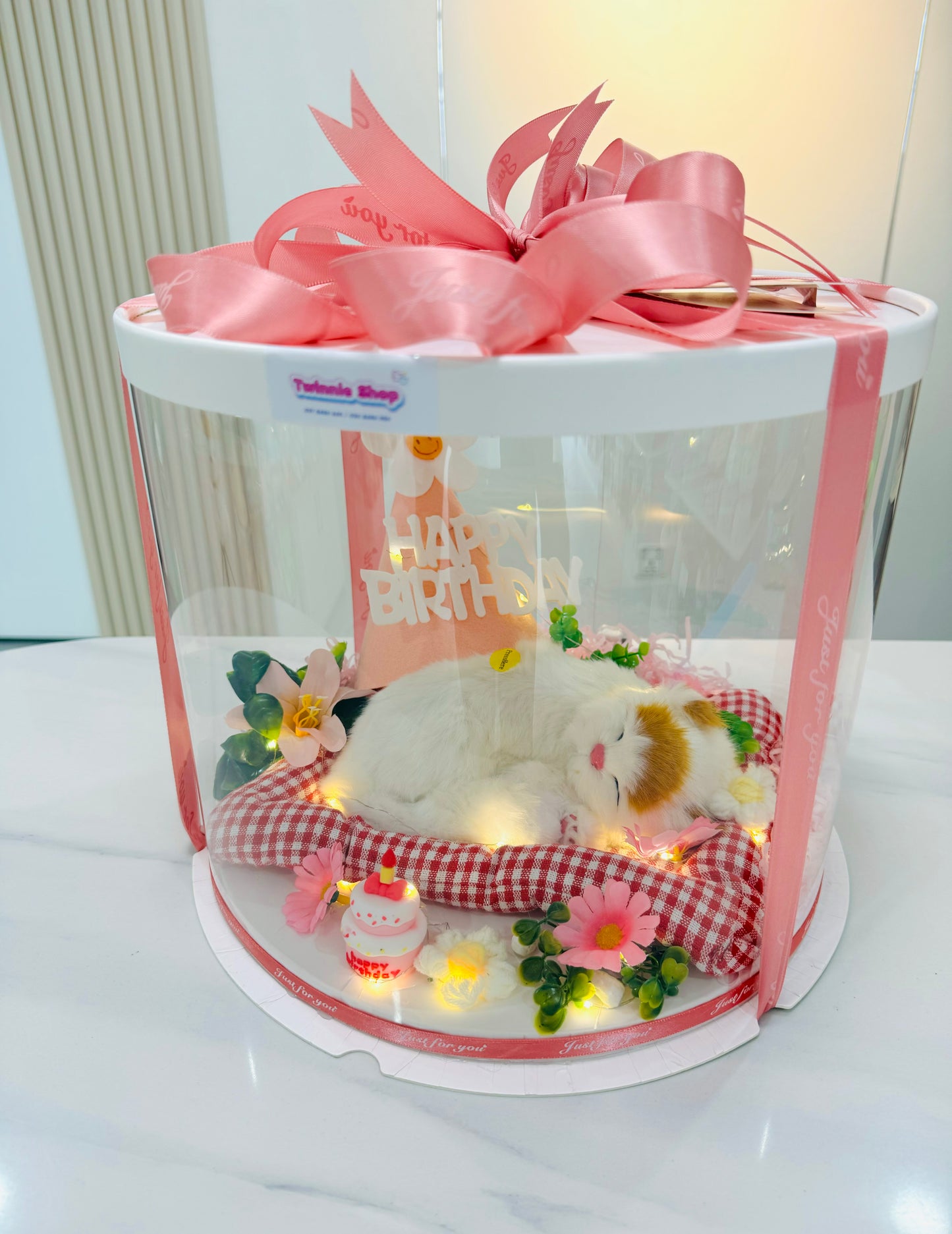 BD | Sleep cat birthday flower set