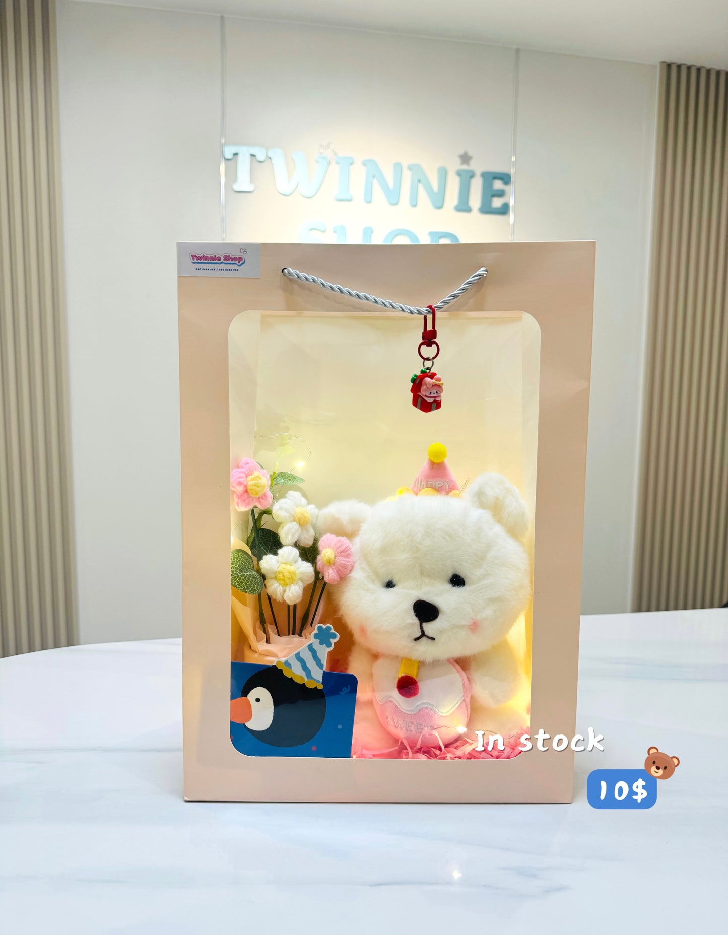SRBFW | Birthday bear flower bag