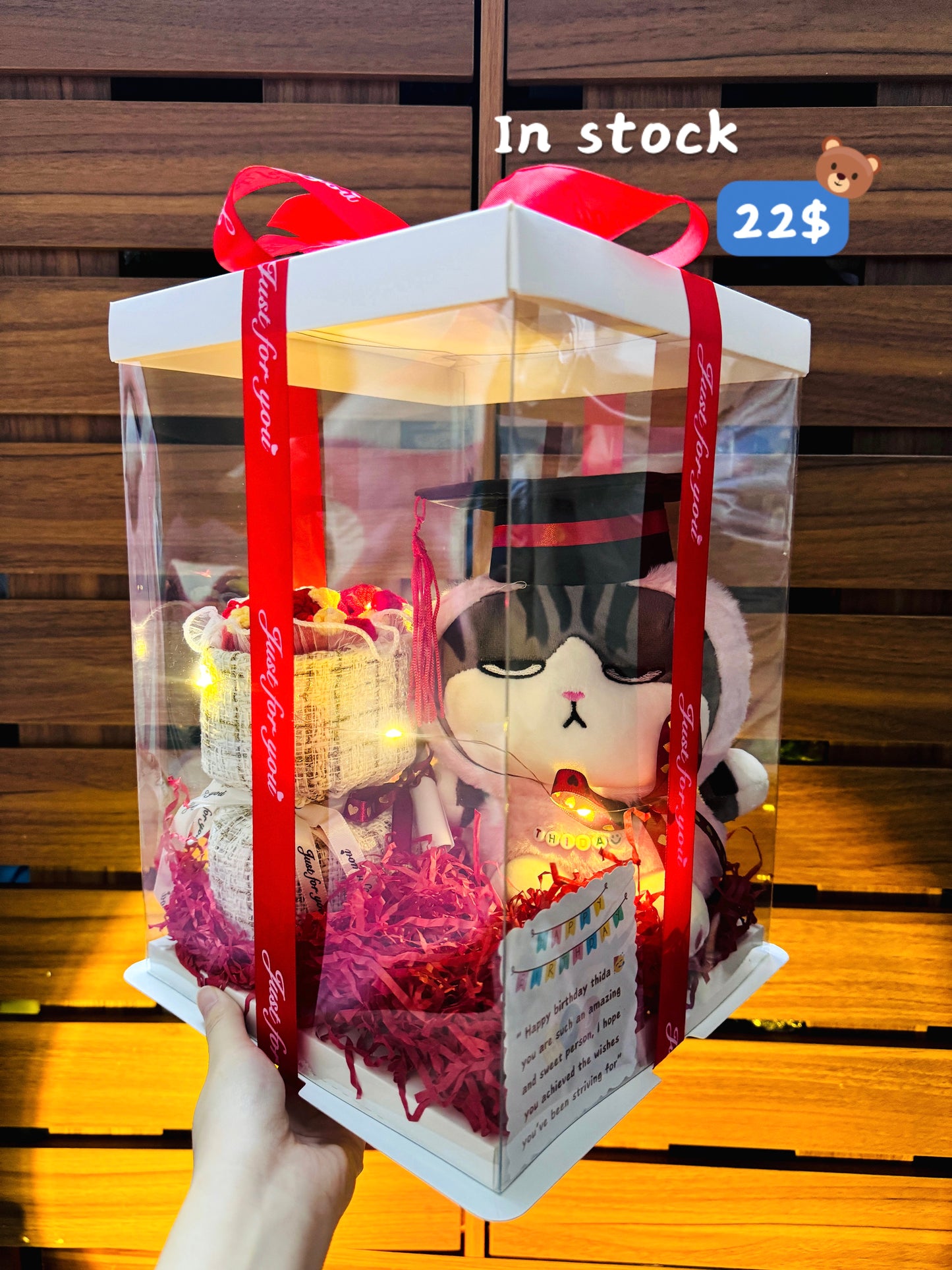 GRA | Pink cat graduate flower bunch set