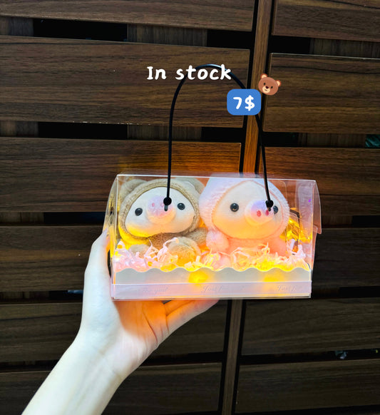 KCB | Piggy couple clear gift set