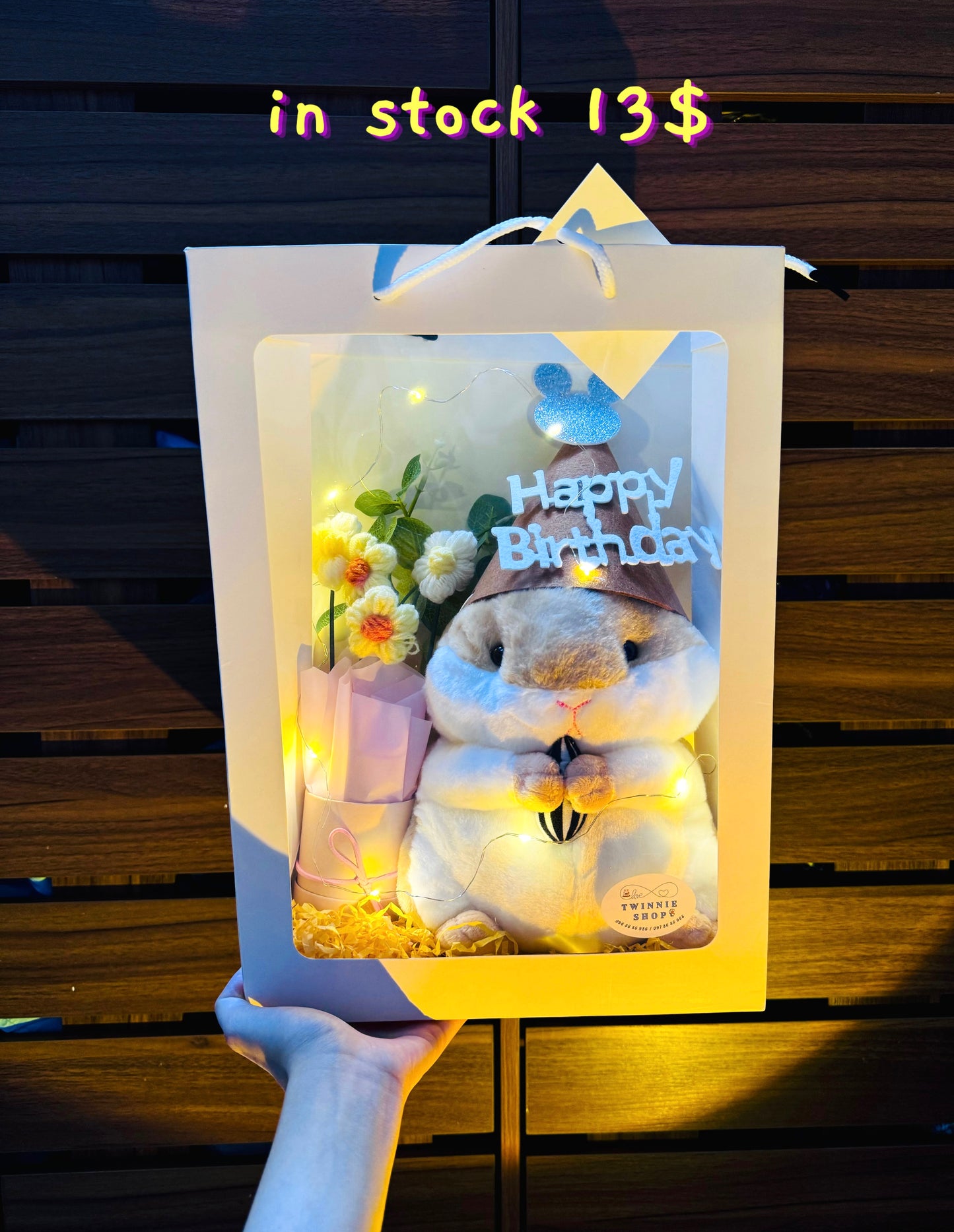 BD16 | Hamster birthday flower gift set