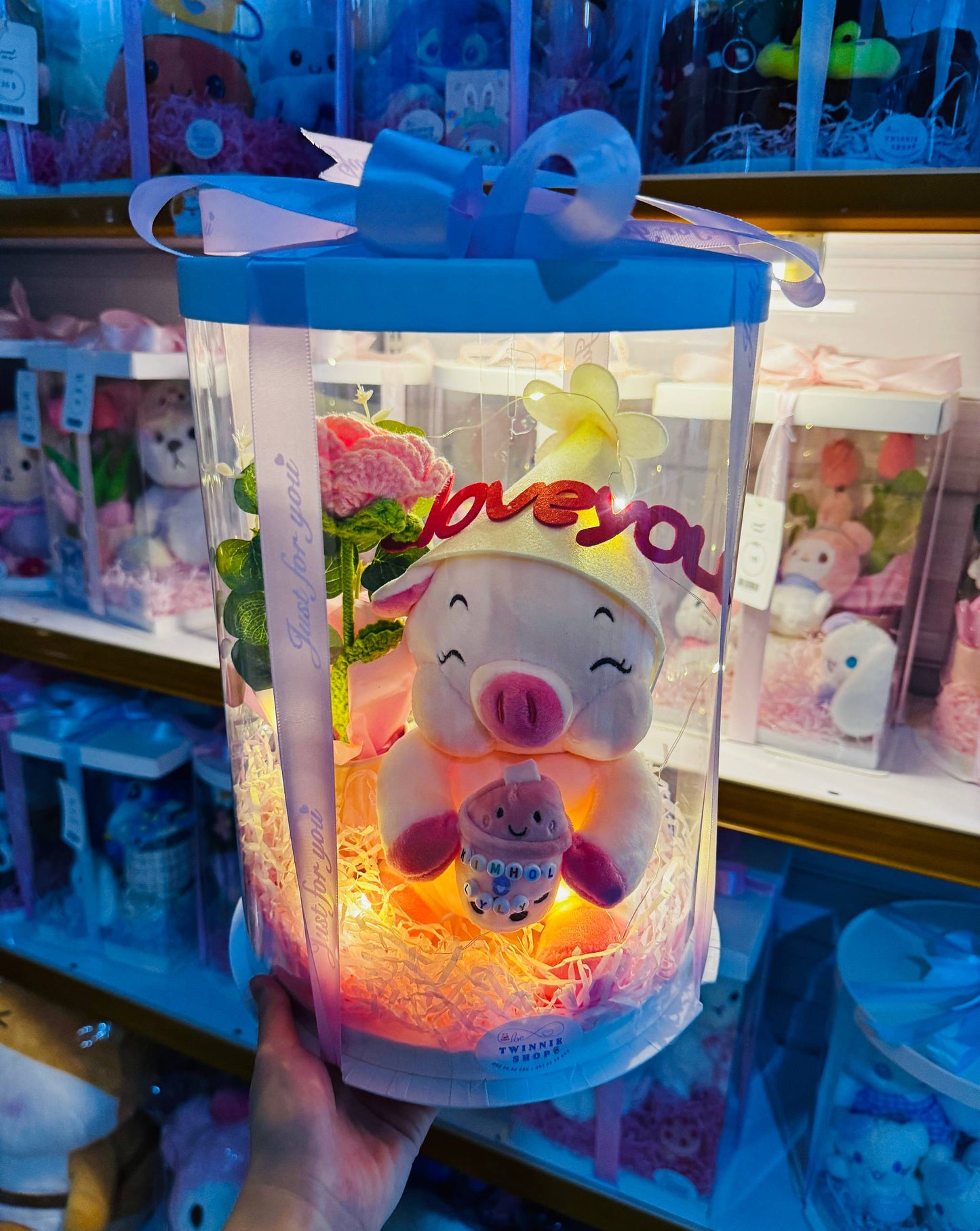 ILY | Milk tea piggy I love you set
