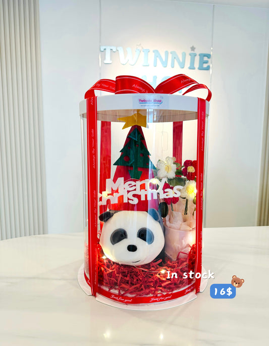 Xmas | Panda Christmas flower set
