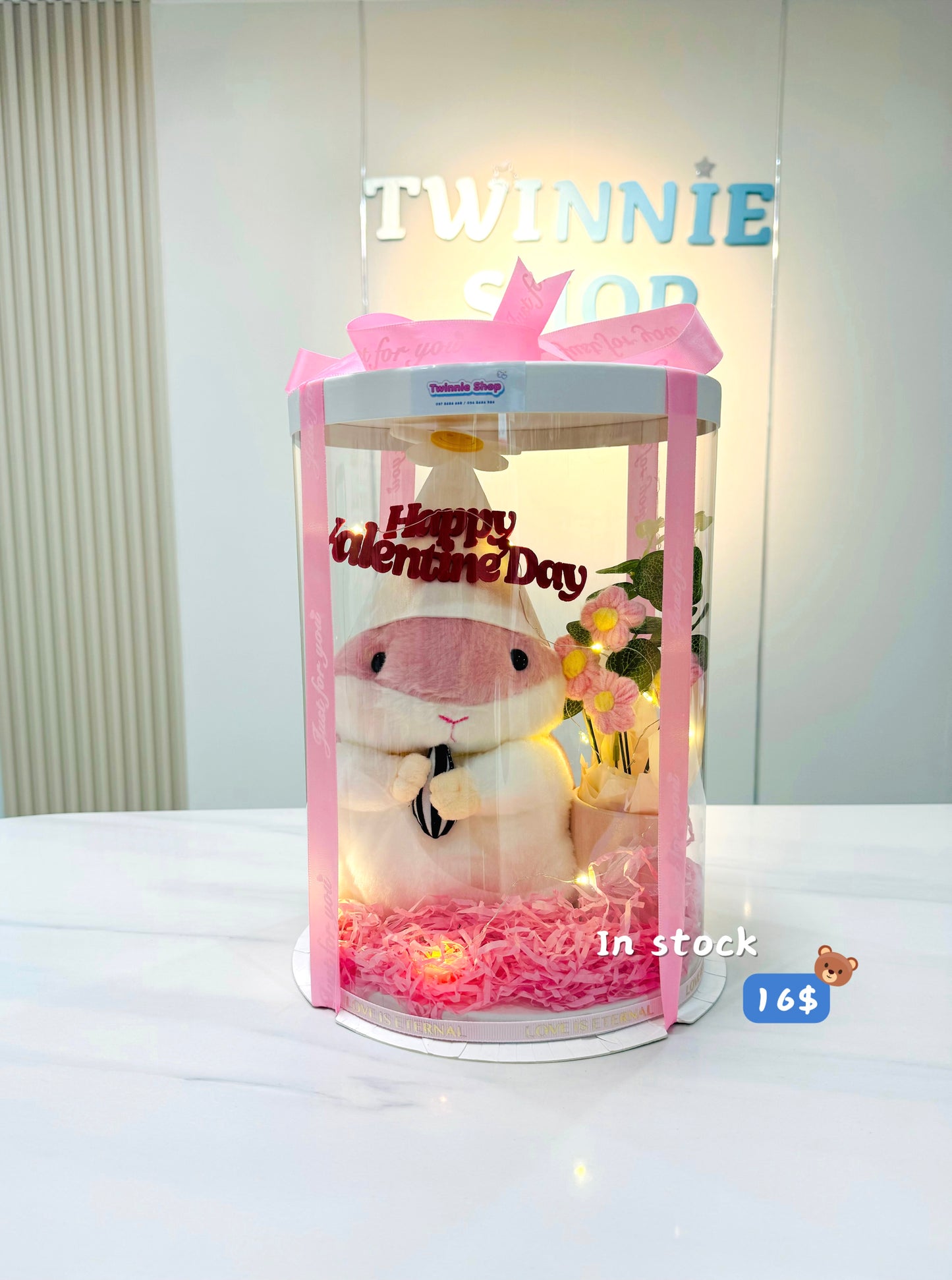 VLT | Pink hamster flower gift set