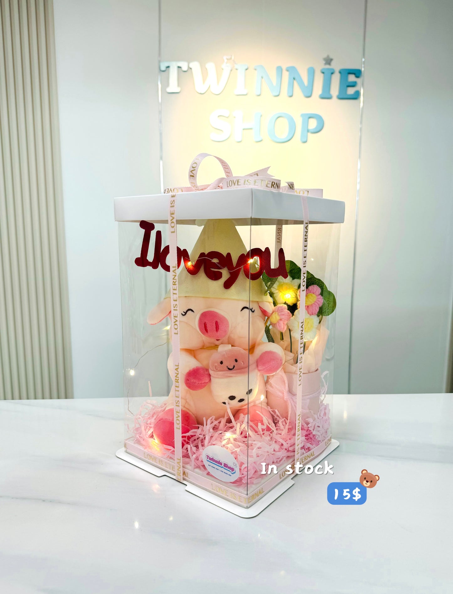 ILY | Milk tea piggy I love you set