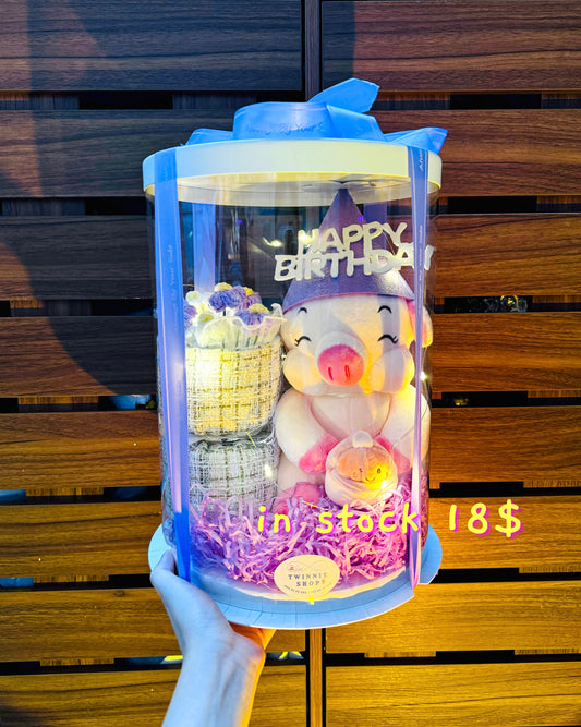 BD18 | pig birthday flower bunch