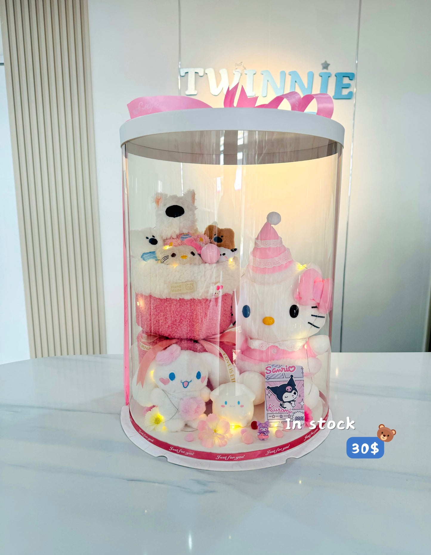 FWB | Pink kitty flower set