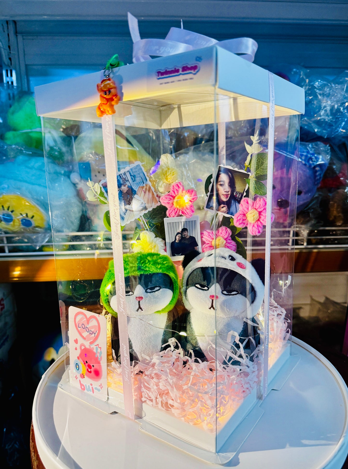 KCB |couple cat keychain photo set