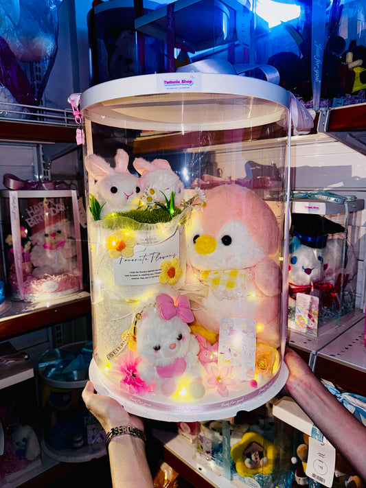 FWB | Penguin bunny pink set