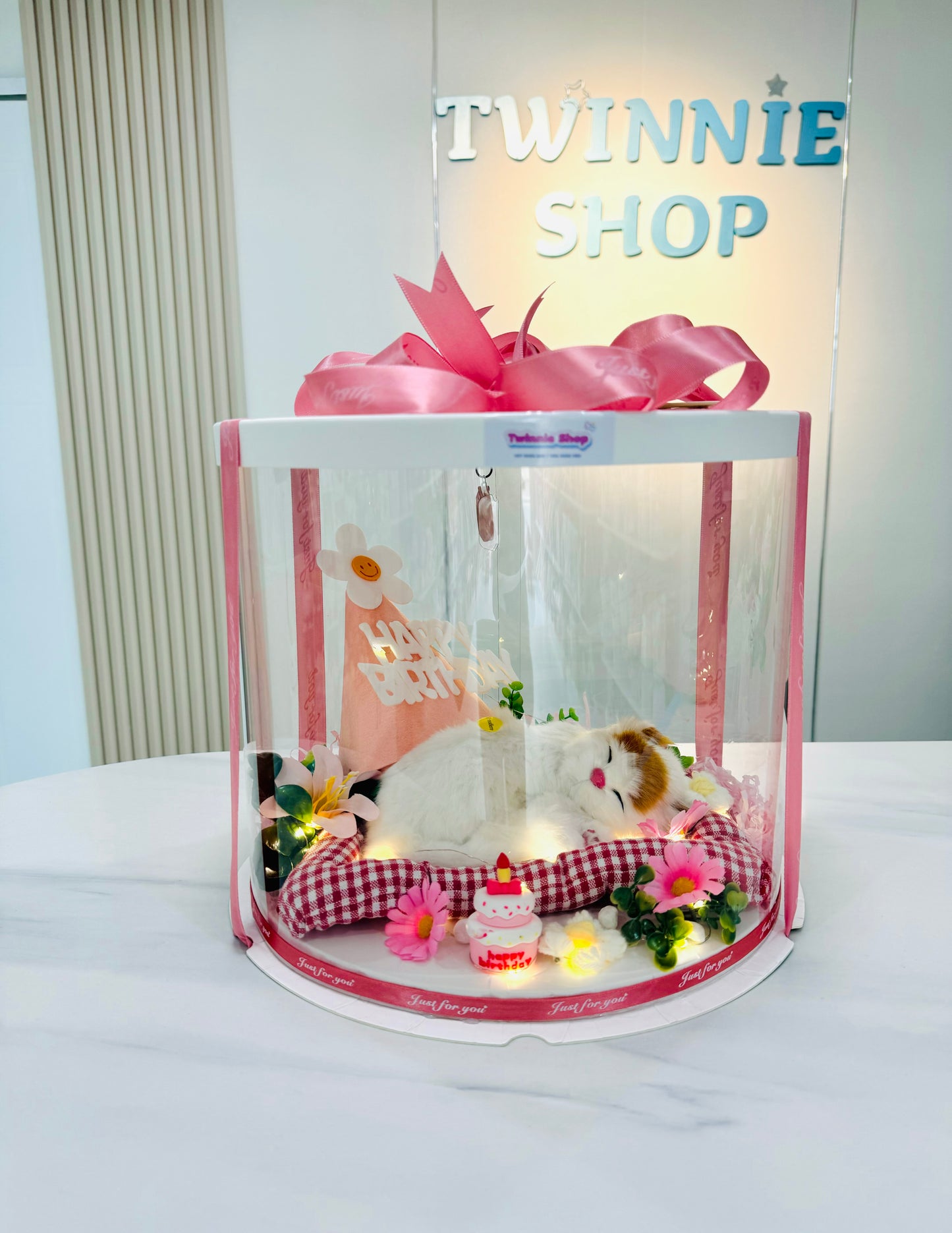 BD | Sleep cat birthday flower set
