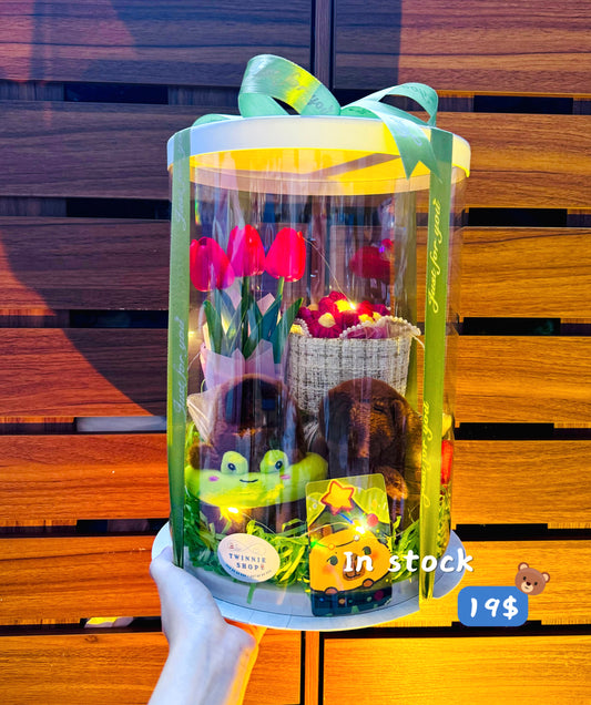 KCB | Capybara keychain flower bunch set