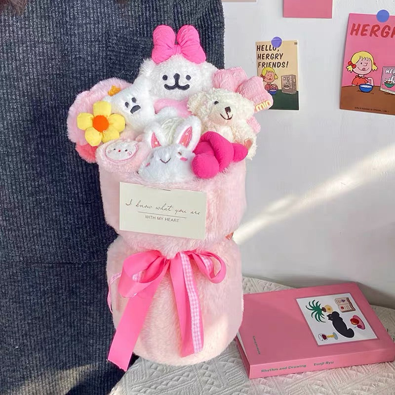FW | Pink teddy flower bunch