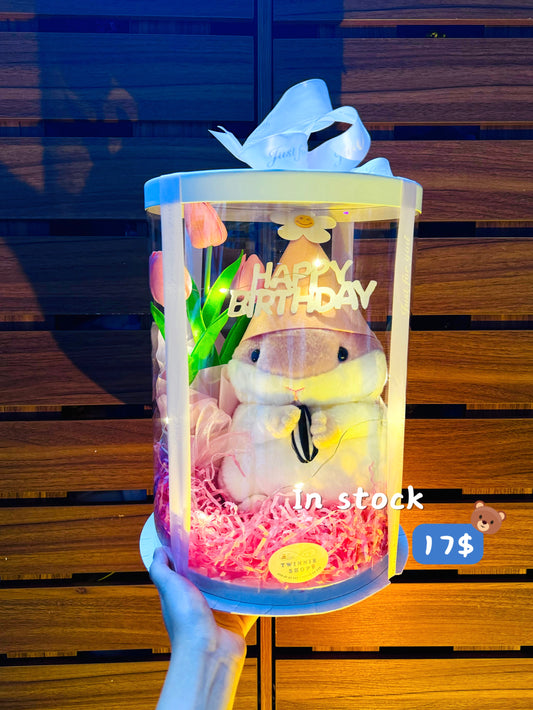 BD16 | Pink hamster birthday set
