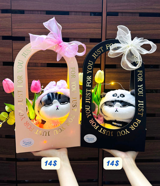 SRBFW | colorful cat flower gift bag