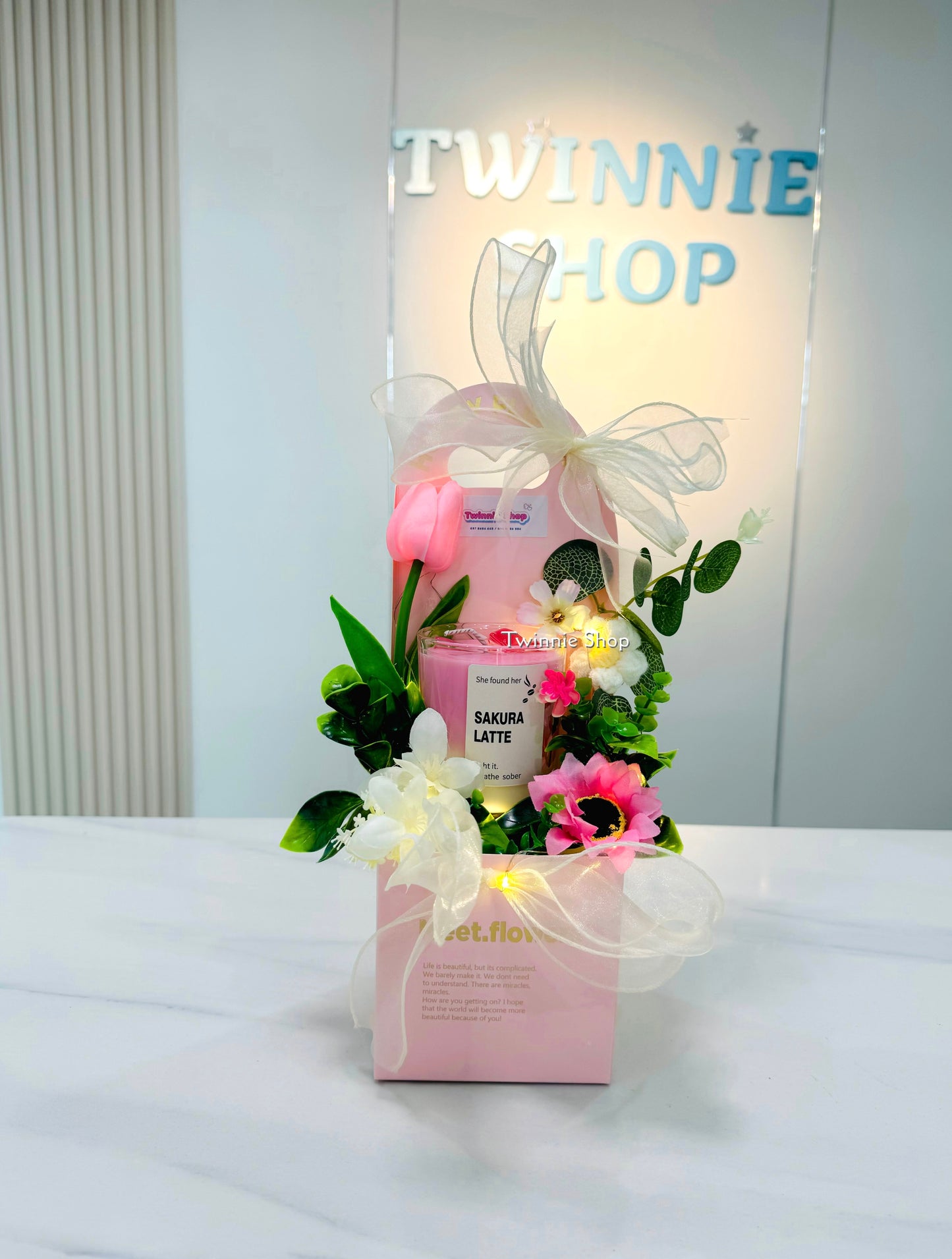 CD | Latte candle flower set