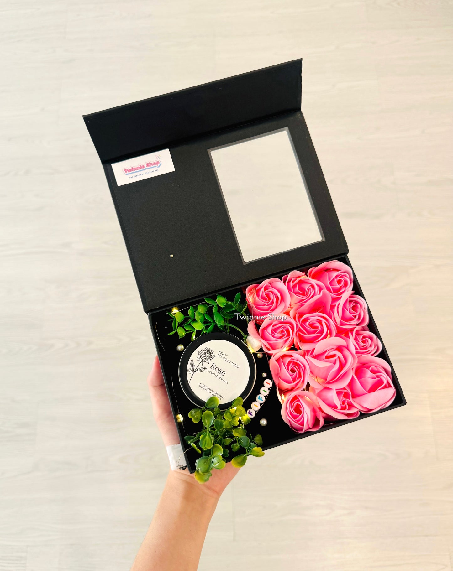 CD | Candle rose black garden box